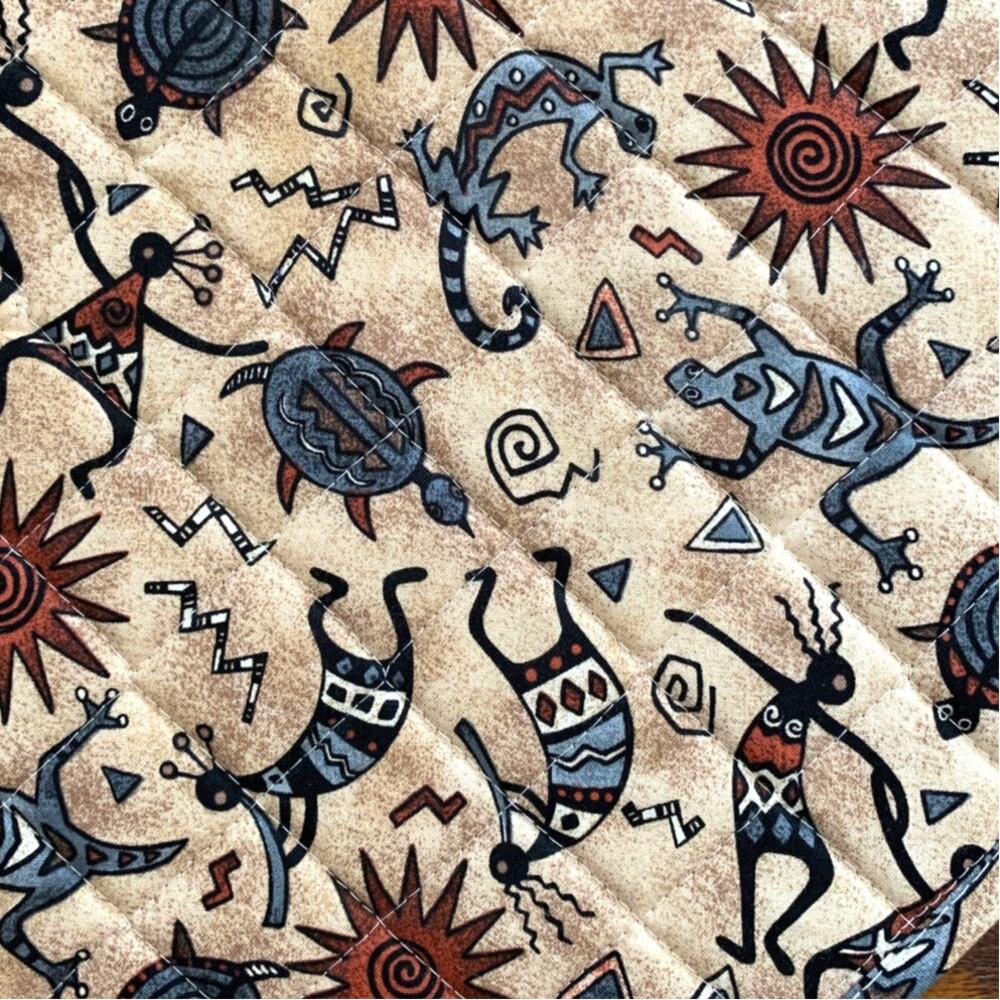 Vintage Native American Southwestern Placemats 4 set Kitchen 100% Cotton Aztec